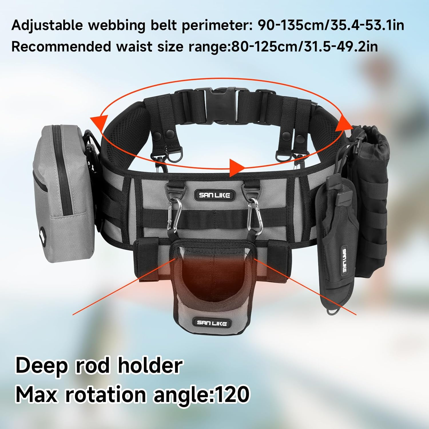 SANLIKE Fishing Belt Rod Holde - Fishing Rod Fly บทวิจารณ์และราคา