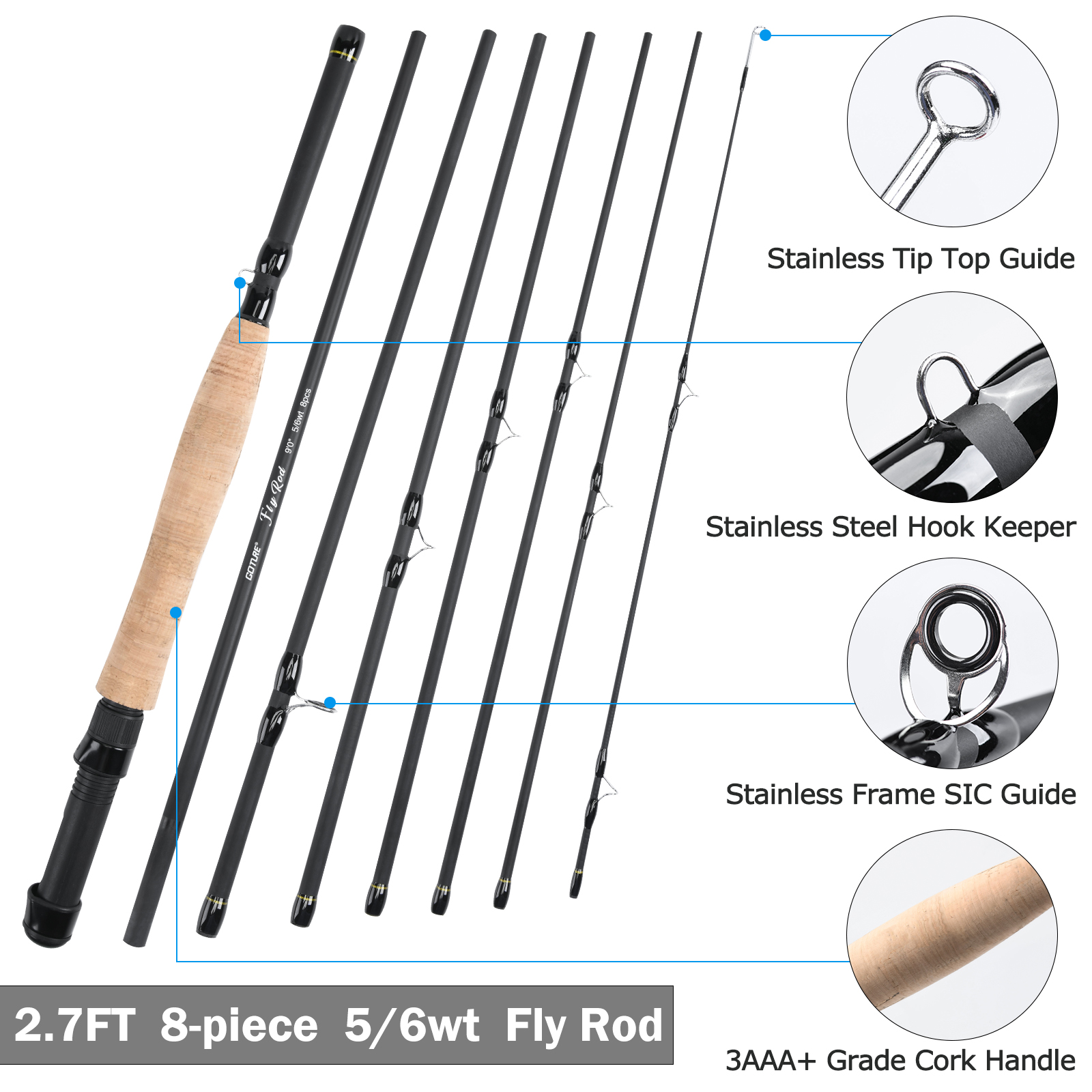 Goture 8Section Travel Fly Fis - Fishing Rod Fly บทวิจารณ์และราคา