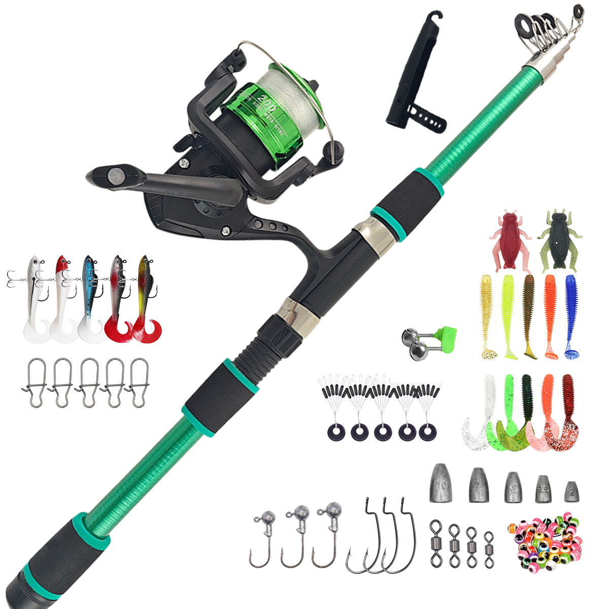 Portable Telescopic Fishing Ro - Fishing Rod Combo บทวิจารณ์และราคา