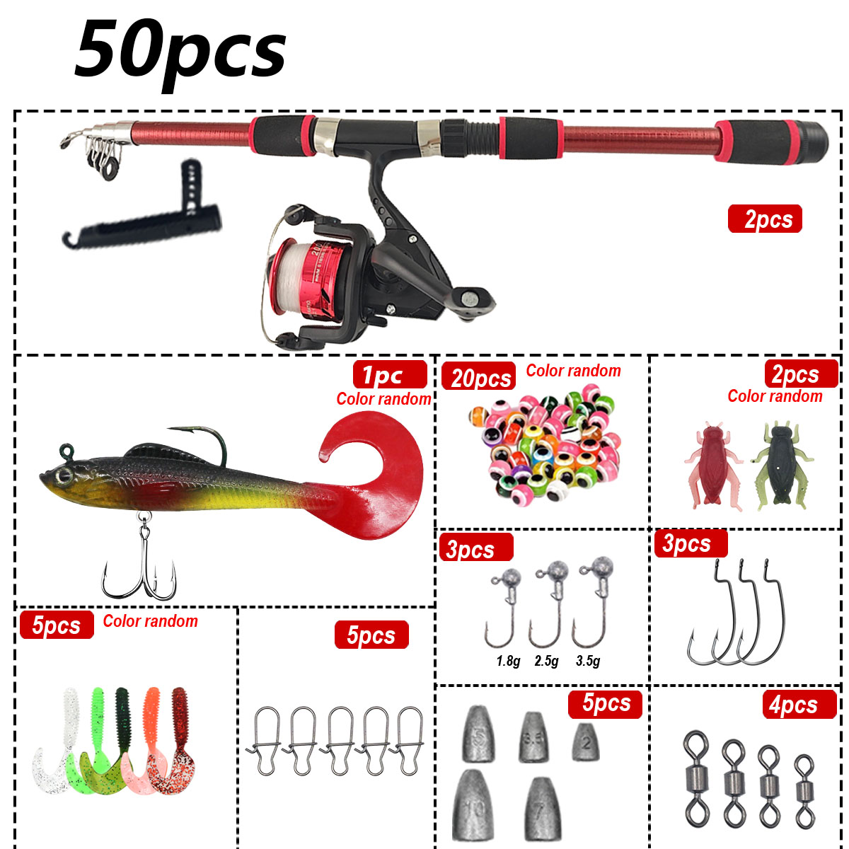 Portable Telescopic Fishing Ro - Fishing Rod Combo บทวิจารณ์และราคา