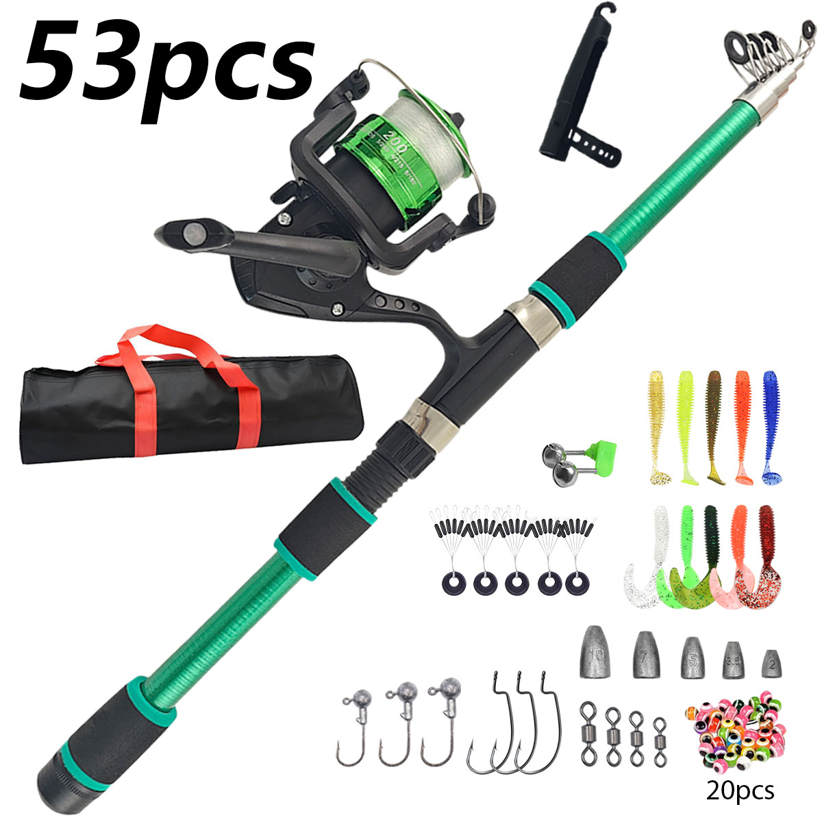 Portable Telescopic Fishing Ro - Fishing Rod Combo บทวิจารณ์และราคา