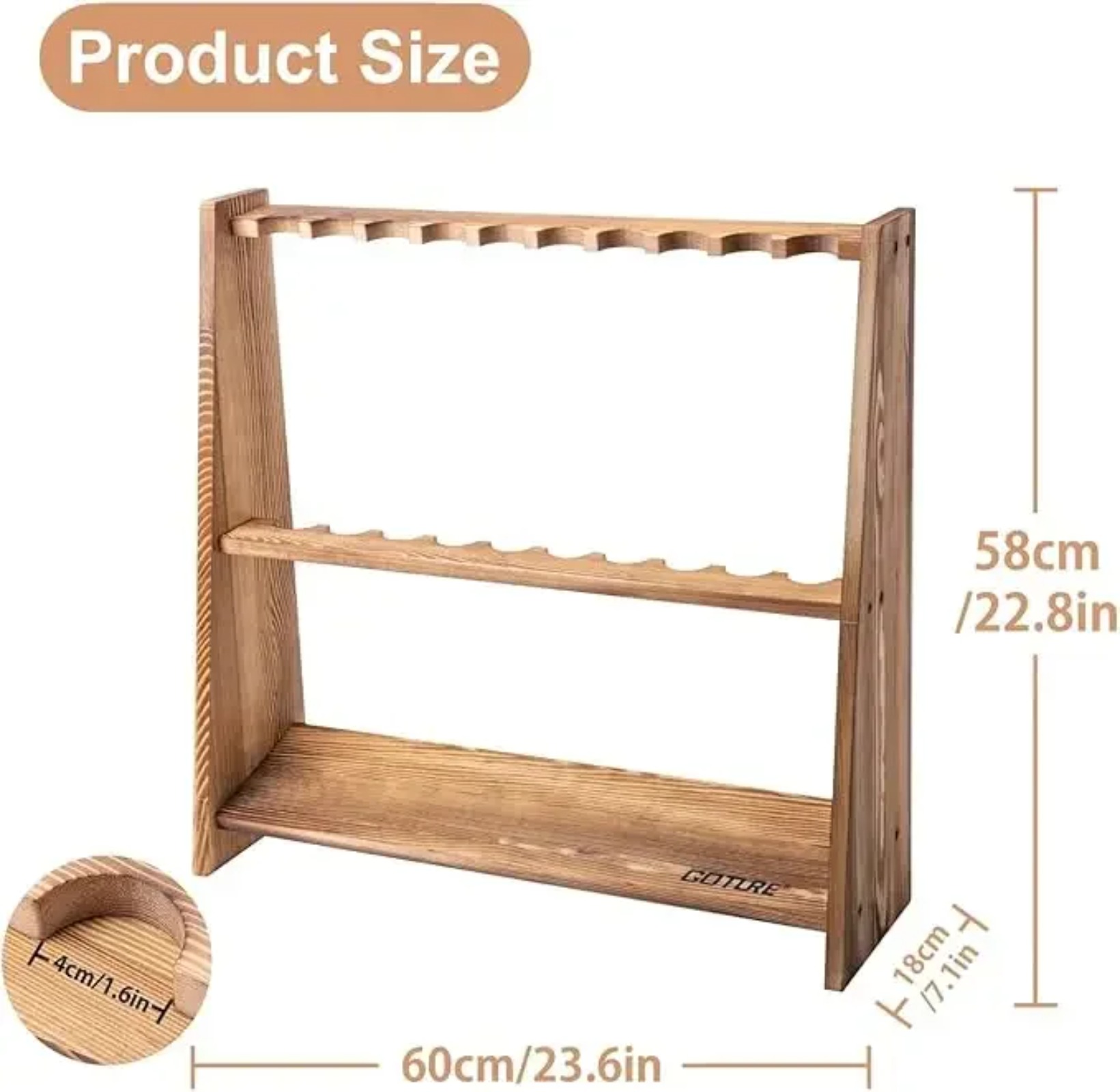 Goture Carbonized Pine Wood Fi - Fishing Rod Rack บทวิจารณ์และราคา
