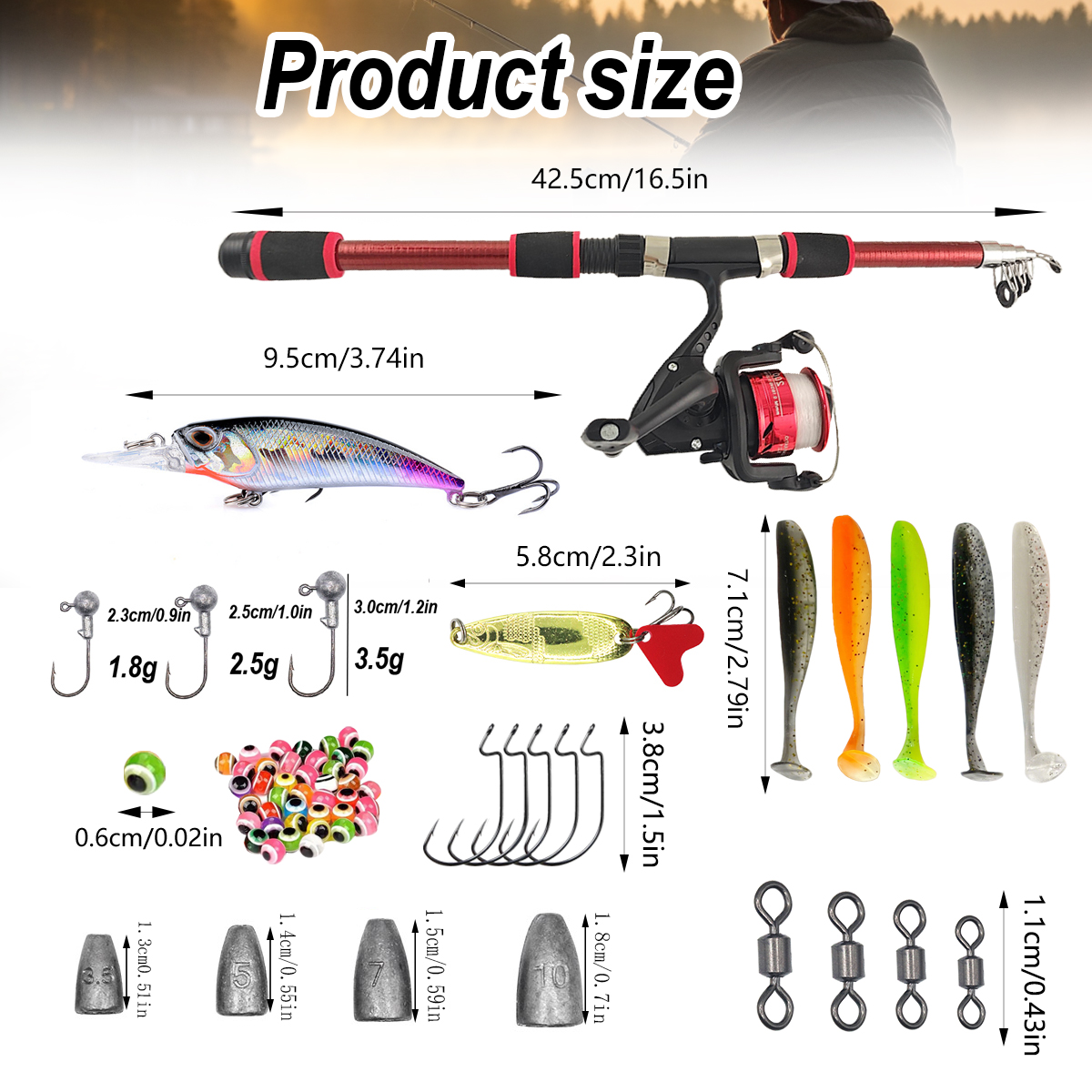 46Pcs Telescopic Fishing Rod R - Fishing Rod Combo บทวิจารณ์และราคา
