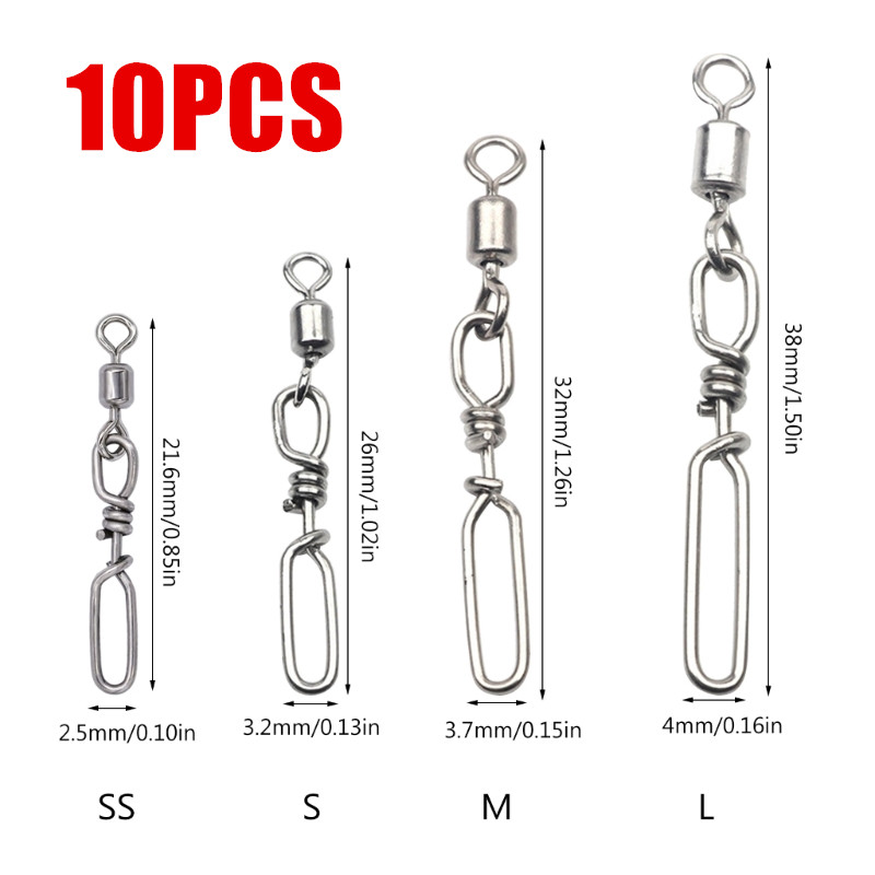 10Pcs Stainless Steel Quick Sn - Fishing Rod Casting บทวิจารณ์และราคา