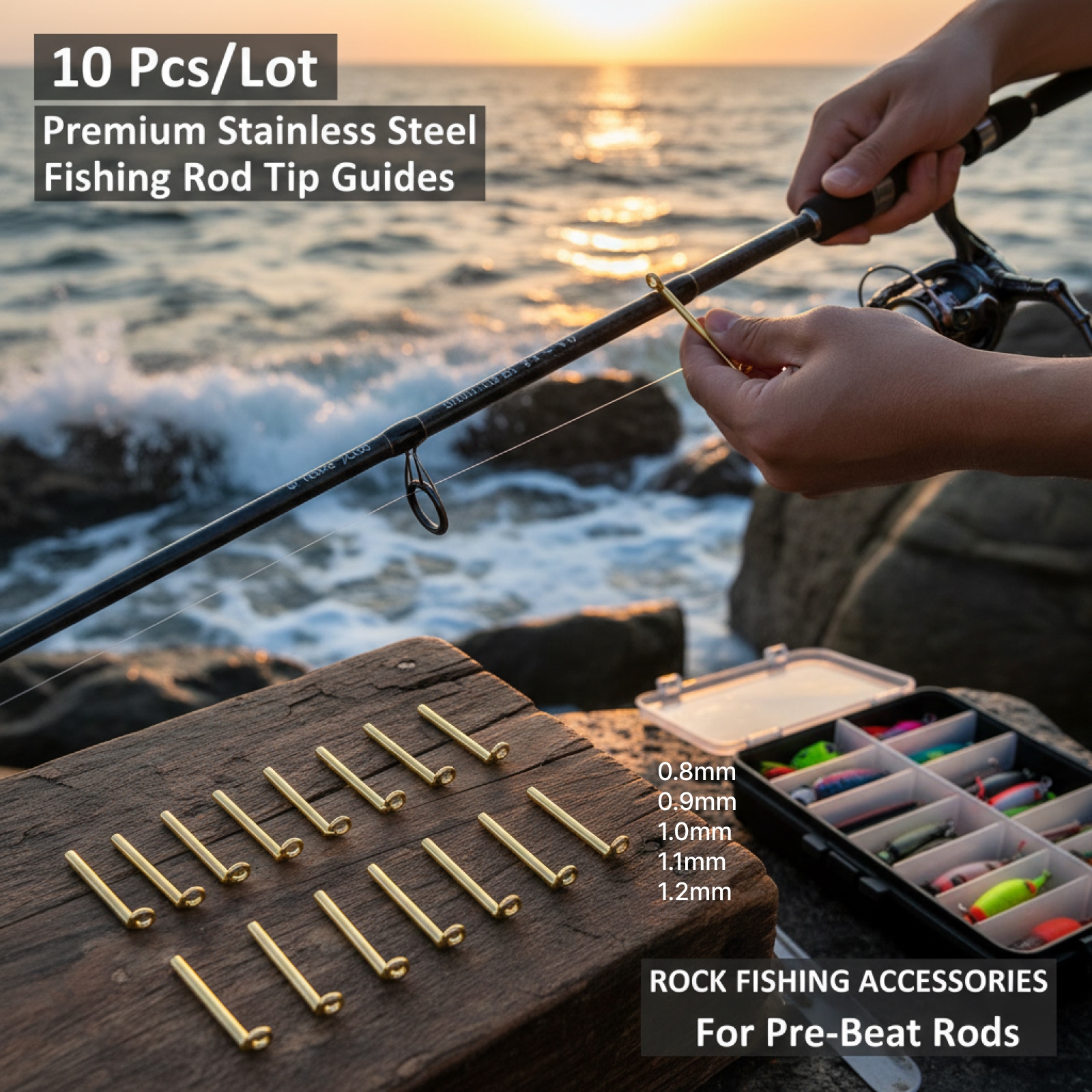 10pcs Fishing Rod Guides Tip T - Fishing Rod Guide Replacement บทวิจารณ์และราคา