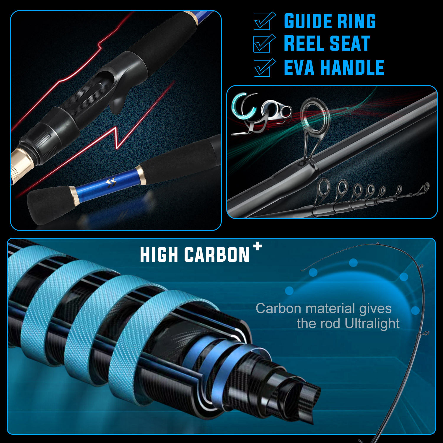 Sougayilang Fishing Set with C - Fishing Rod Carbon Fiber บทวิจารณ์และราคา