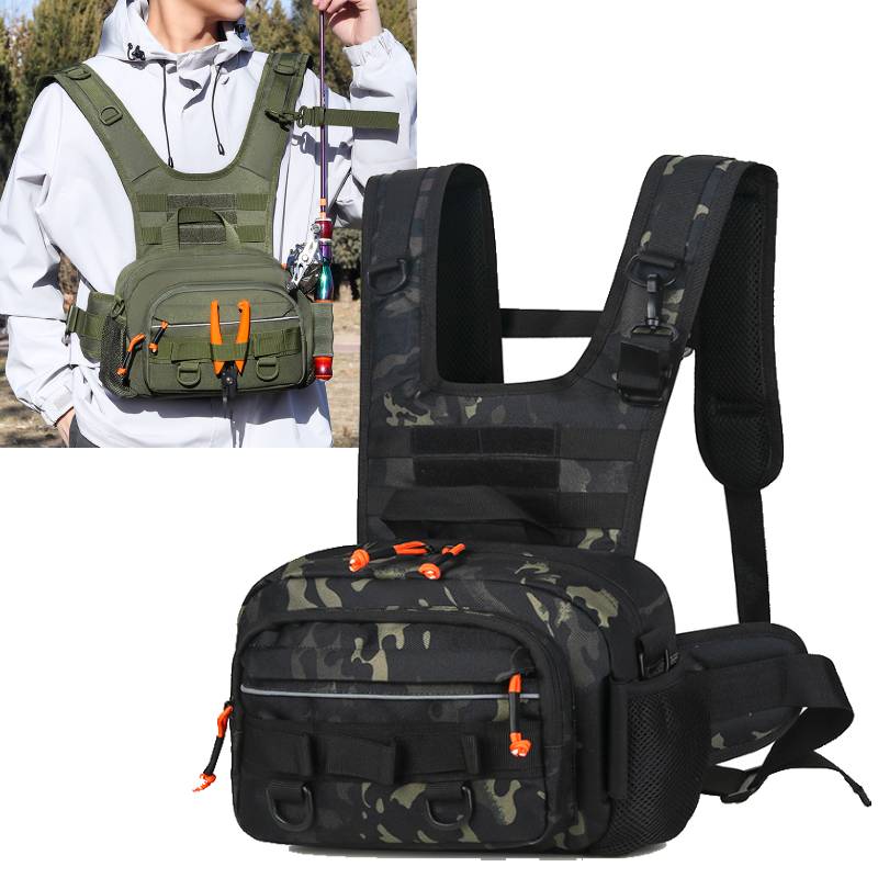 Men Chest Bag Tactical Fishing - Fishing Rod Holder บทวิจารณ์และราคา