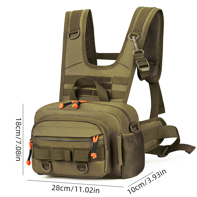 Men Chest Bag Tactical Fishing - Fishing Rod Holder บทวิจารณ์และราคา