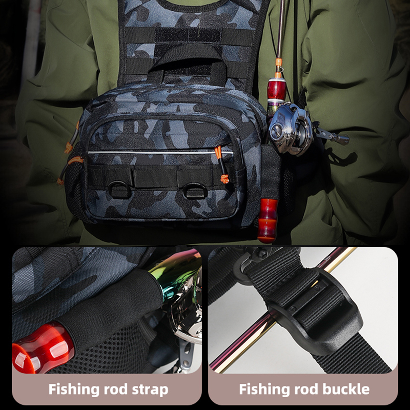 Men Chest Bag Tactical Fishing - Fishing Rod Holder บทวิจารณ์และราคา