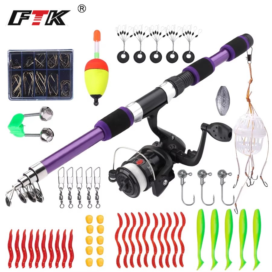 FTK 1.8M Portable Spinning Fis - Fishing Rod Combo บทวิจารณ์และราคา