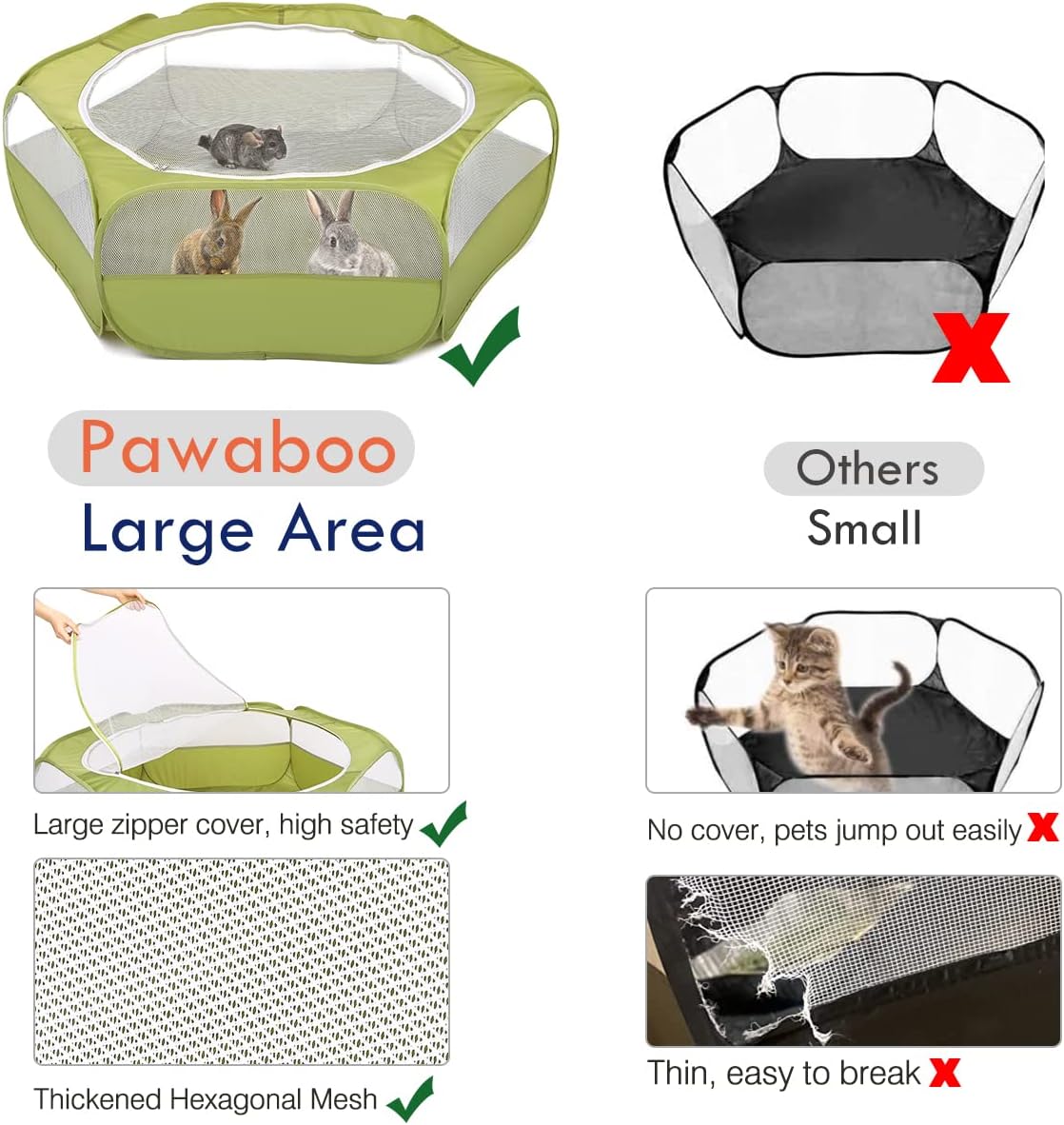 Pawaboo Small Animals Playpen  - Fishing Rod Travel บทวิจารณ์และราคา
